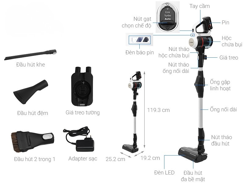 Máy hút bụi không dây Bosch BBS711W