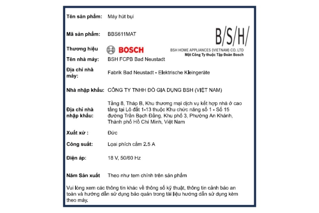 Máy hút bụi không dây Bosch BBS611MAT - 21