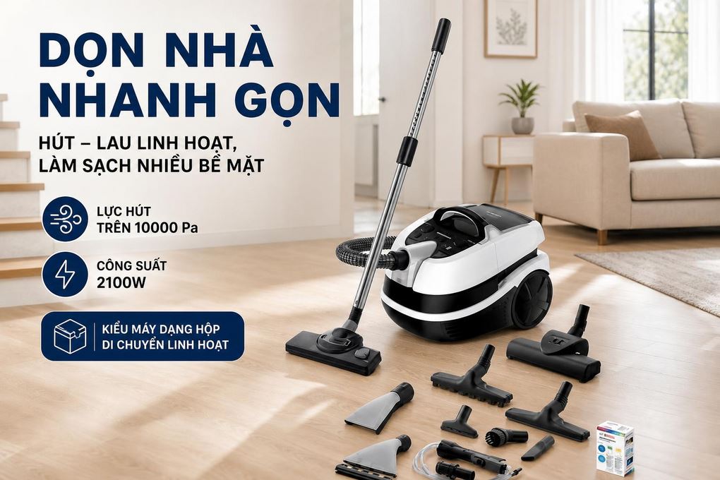 Máy hút bụi dạng hộp Bosch BWD421PRO Màu Trắng