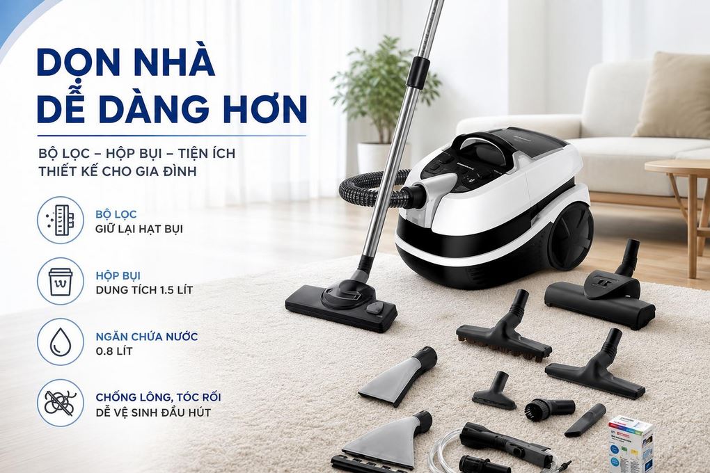Máy hút bụi dạng hộp Bosch BWD421PRO Màu Trắng