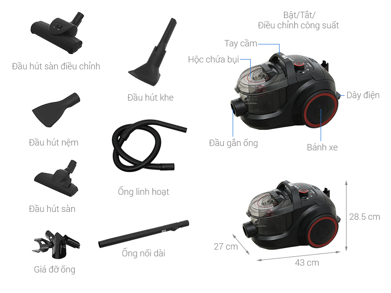 Máy hút bụi dạng hộp Bosch BGS21WPOW