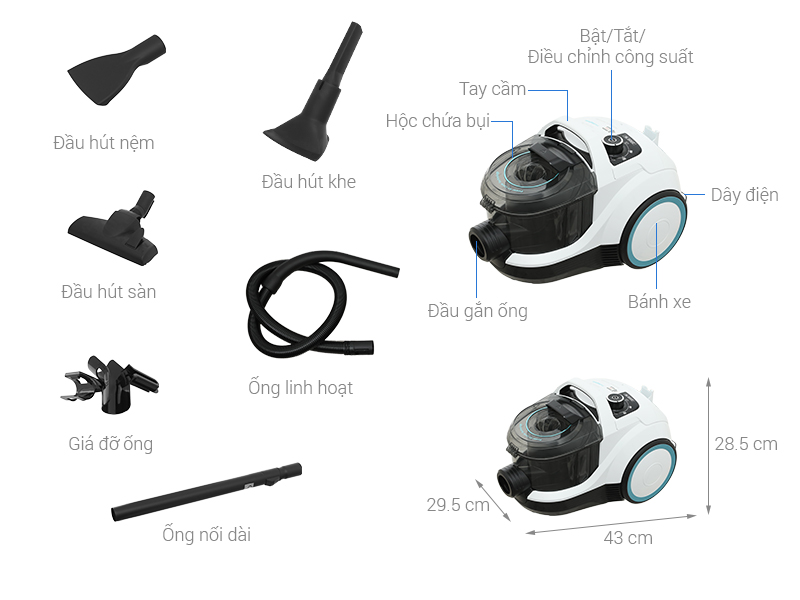 Máy hút bụi dạng hộp Bosch BGS21WHYG