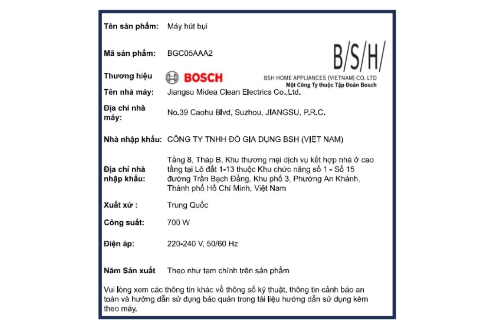 Máy hút bụi dạng hộp Bosch BGC05AAA2 - 21