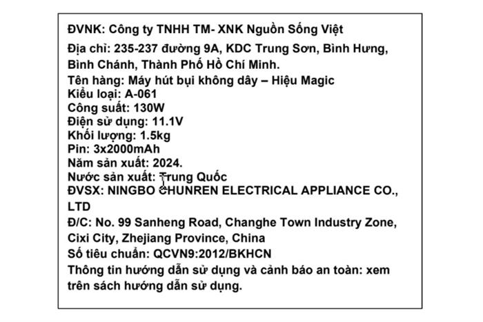 Máy hút bụi không dây Magic A-061 Màu Trắng
