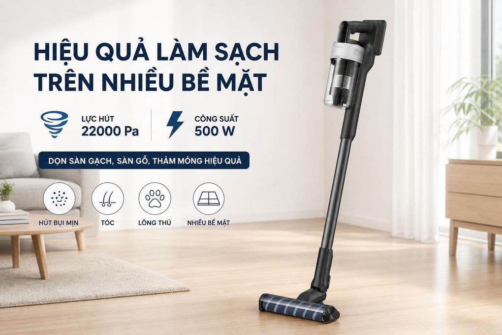 Máy hút bụi không dây Samsung VS70H18GZG/SV Màu Trắng