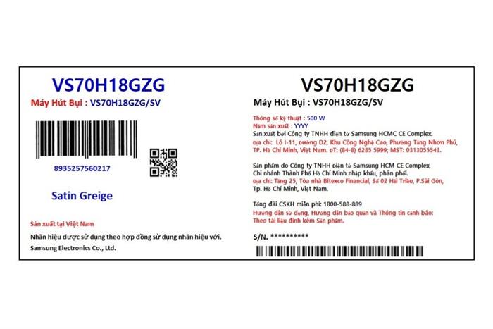 Máy hút bụi không dây Samsung VS70H18GZG/SV Màu Trắng