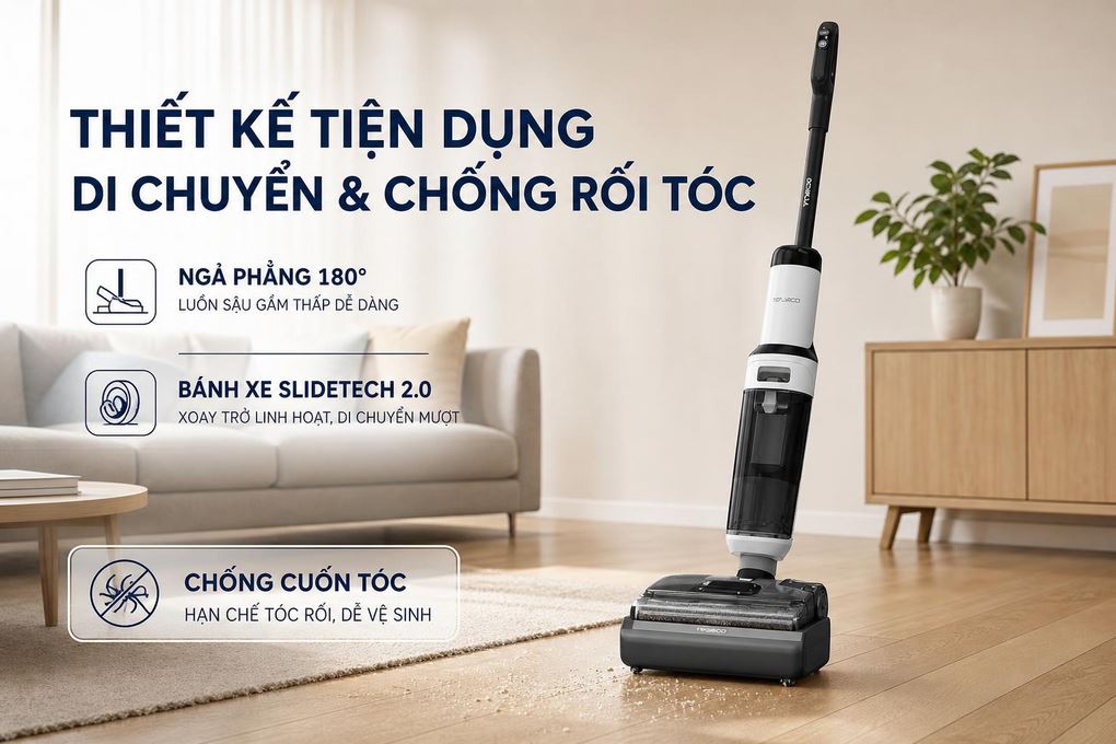 Máy hút bụi lau nhà Tineco Floor One S6 Stretch Max Màu Trắng