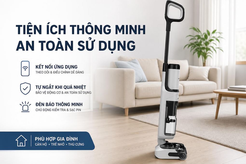 Máy hút bụi lau nhà Tineco Floor One S6 Stretch Max Màu Trắng