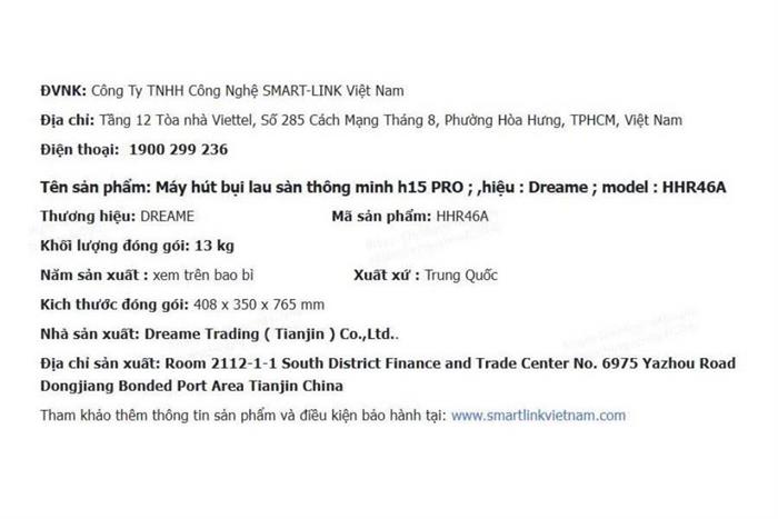 Máy hút bụi lau nhà Dreame H15 Pro Màu Trắng