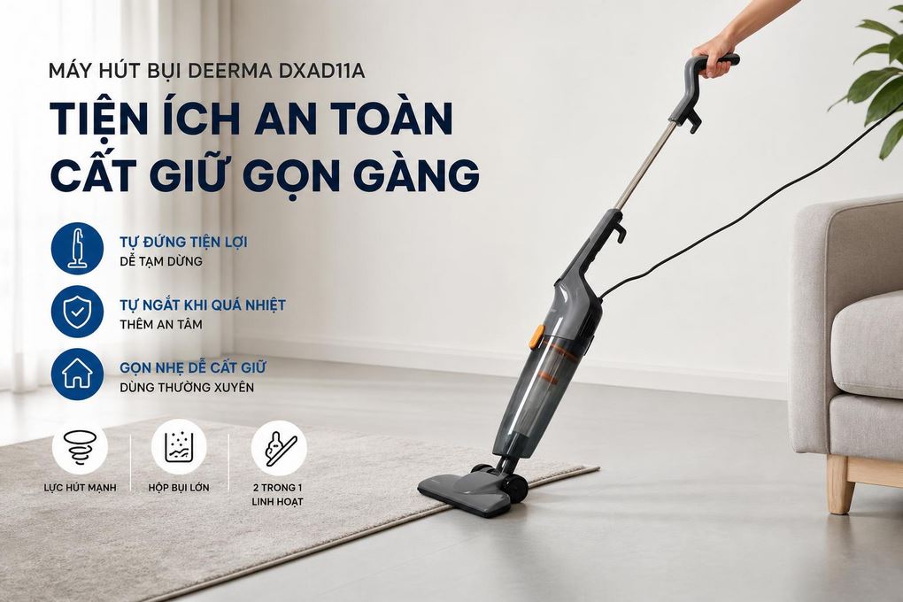 Máy hút bụi cầm tay Deerma DXAD11A - Xám Màu Xám đậm