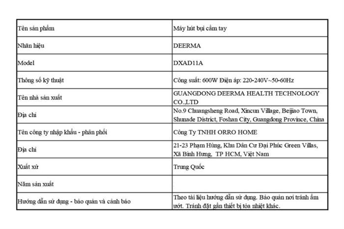 Máy hút bụi cầm tay Deerma DXAD11A - Trắng Màu Trắng