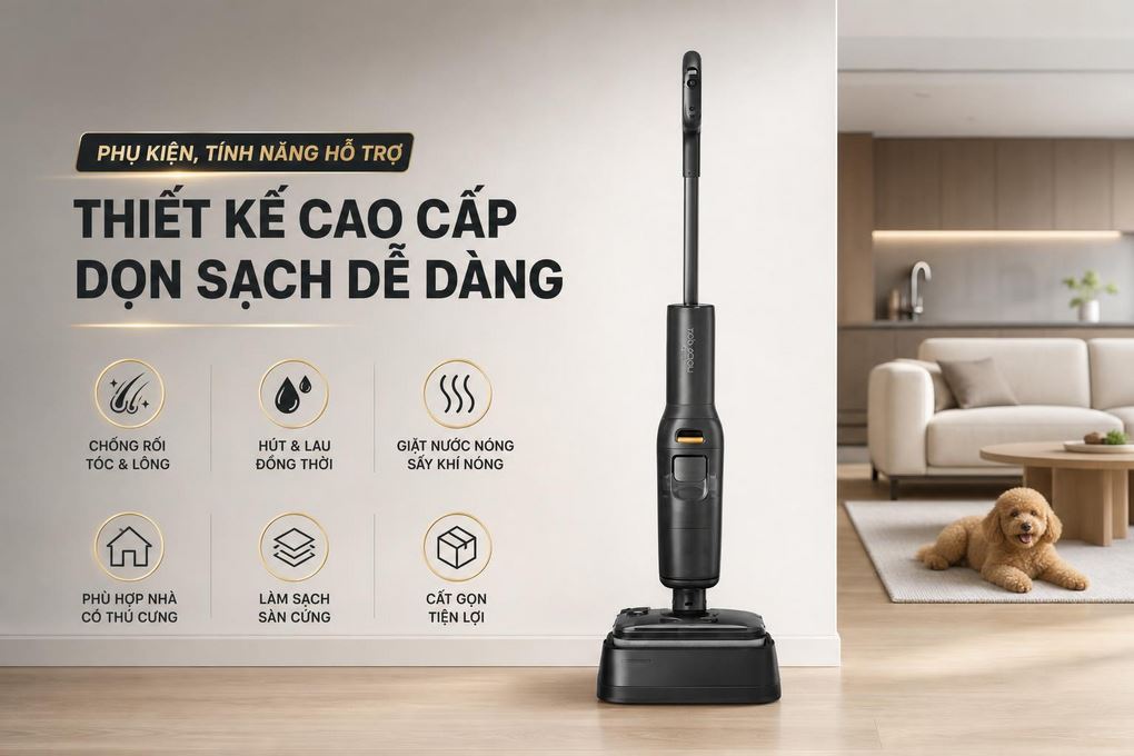 Máy hút bụi lau nhà Roborock F25 Gen 2 - Phụ kiện, tính năng hỗ trợ và thiết kế cao cấp