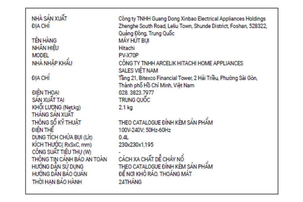 Máy hút bụi không dây Hitachi PV-X70P - 20