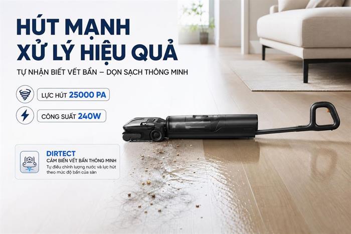 Máy hút bụi lau nhà Roborock F25 ACE Pro Màu Trắng