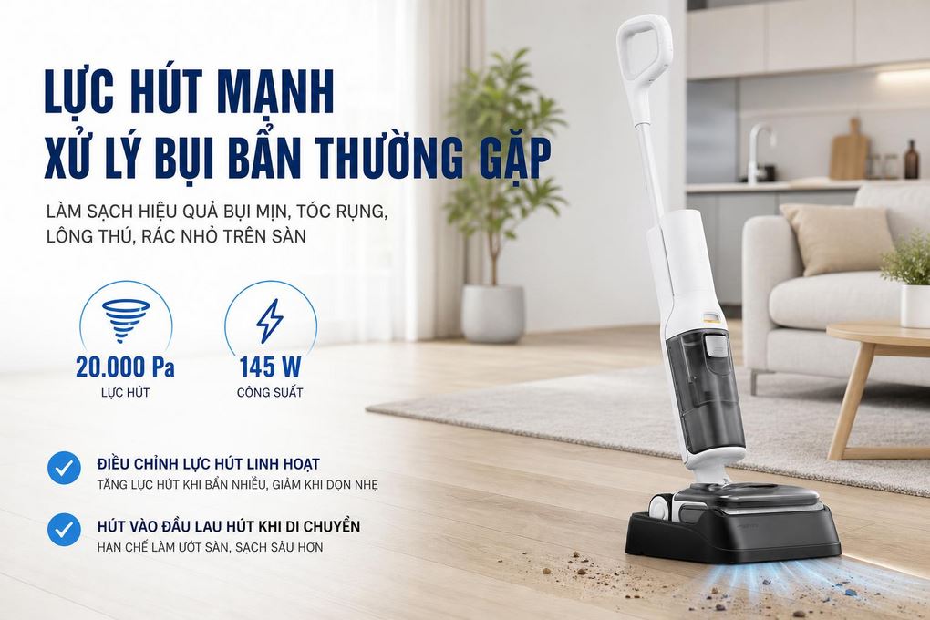 Máy hút bụi lau nhà Roborock F25 RT Gen 2 Màu Trắng