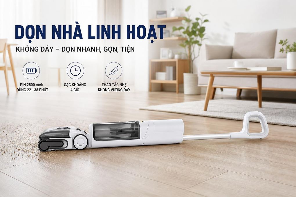 Máy hút bụi lau nhà Roborock F25 RT Gen 2 Màu Trắng