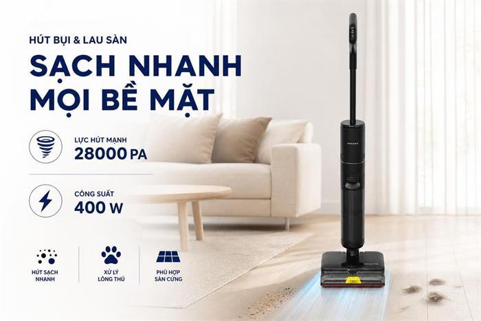 Máy hút bụi lau nhà Dreame H16 Steam Màu Đen