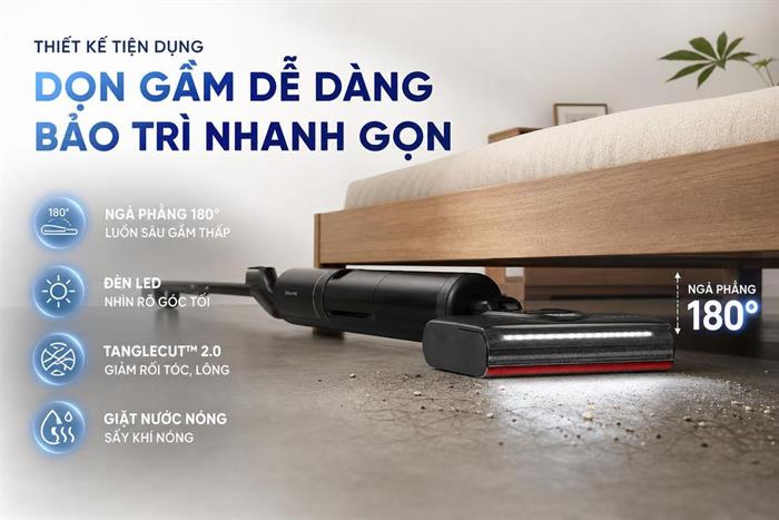 Máy hút bụi lau nhà Dreame H16 Steam Màu Đen
