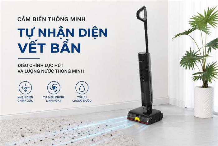 Máy hút bụi lau nhà Dreame H16 Steam Màu Đen