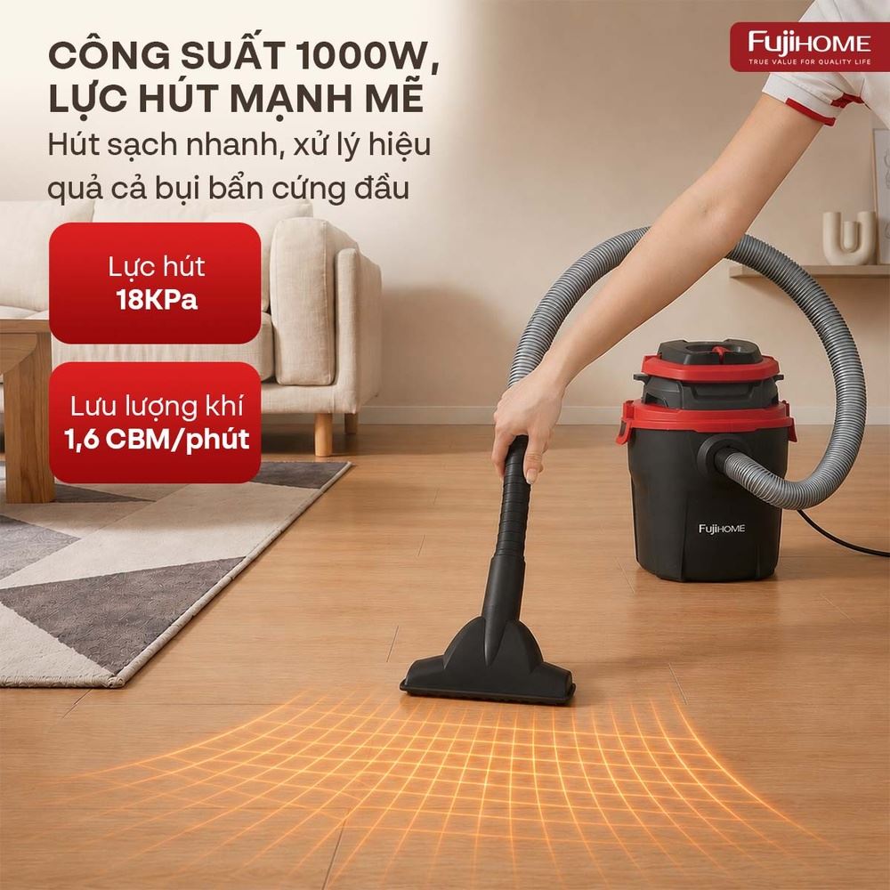 Máy hút bụi dạng hộp FUJIHOME VC10N Màu Trắng