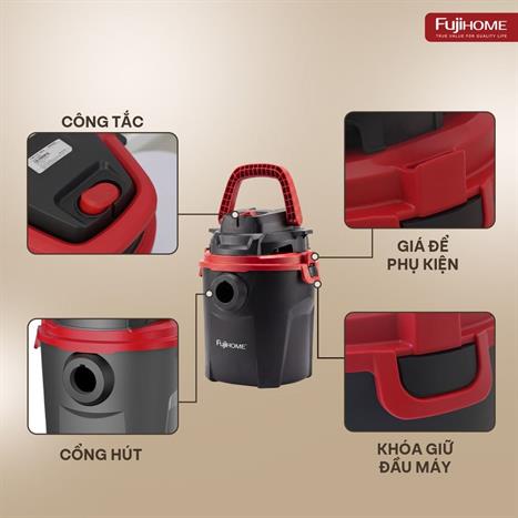 Máy hút bụi dạng hộp FUJIHOME VC10N Màu Trắng