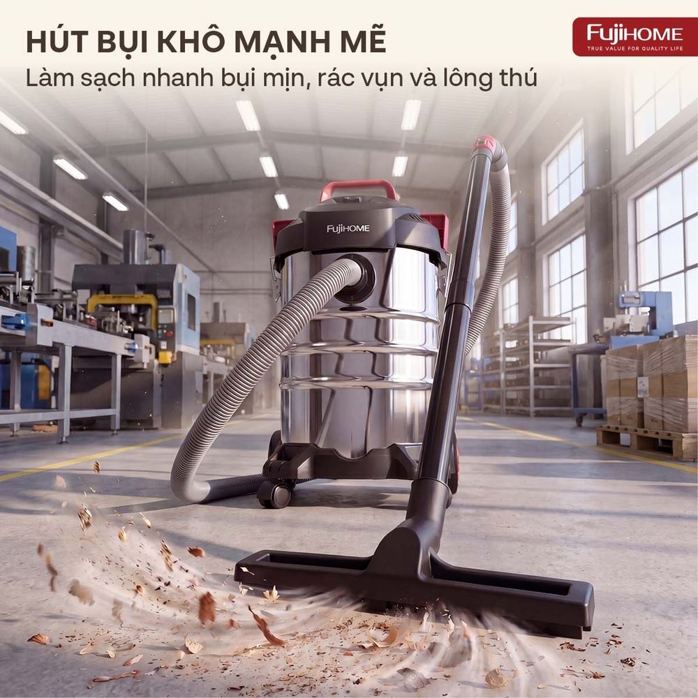 Máy hút bụi dạng hộp FUJIHOME VC12N Màu Trắng