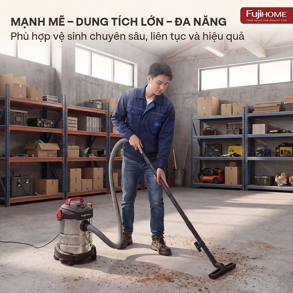 Máy hút bụi dạng hộp FUJIHOME VC12N Màu Trắng