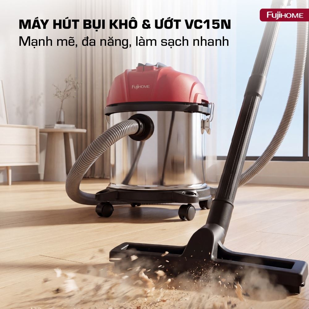 Máy hút bụi dạng hộp FUJIHOME VC15N Màu Trắng