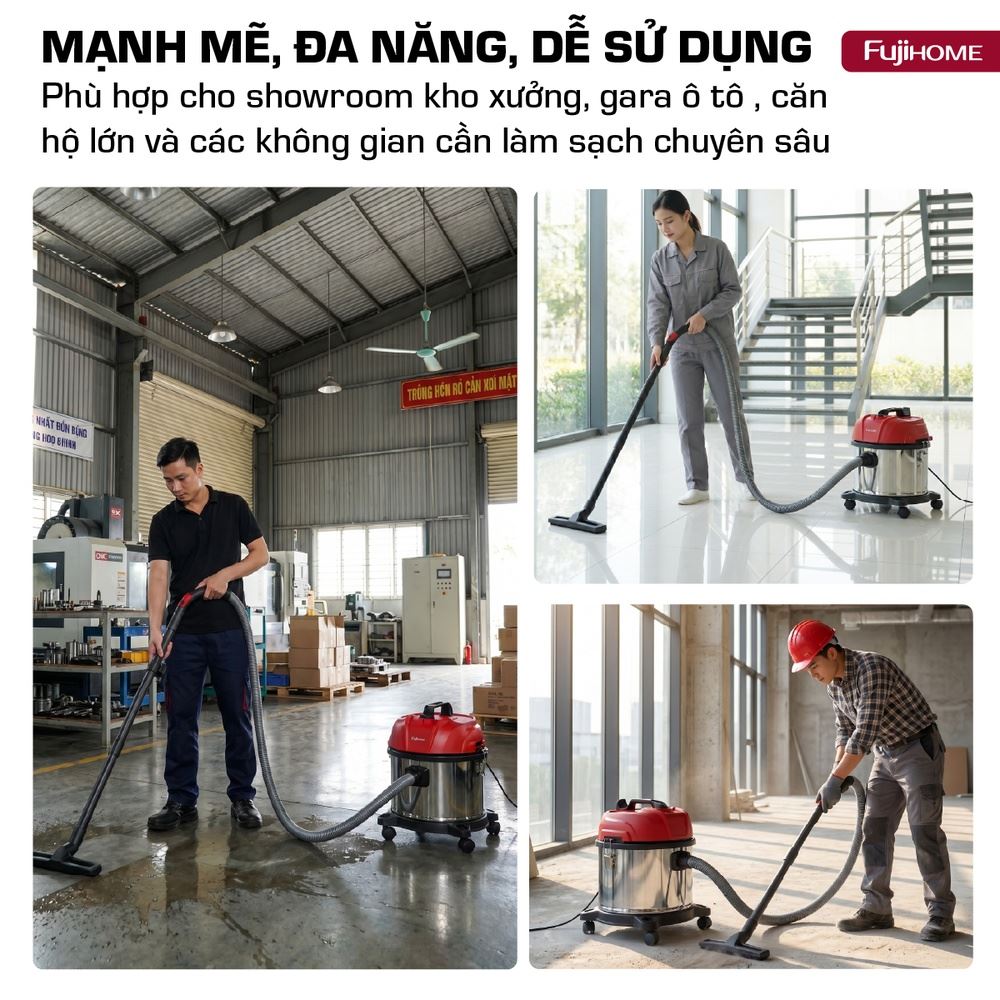 Máy hút bụi dạng hộp FUJIHOME VC15N Màu Trắng