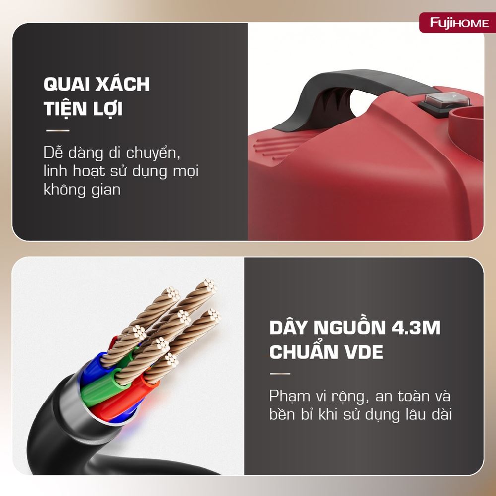 Máy hút bụi dạng hộp FUJIHOME VC18N Màu Trắng
