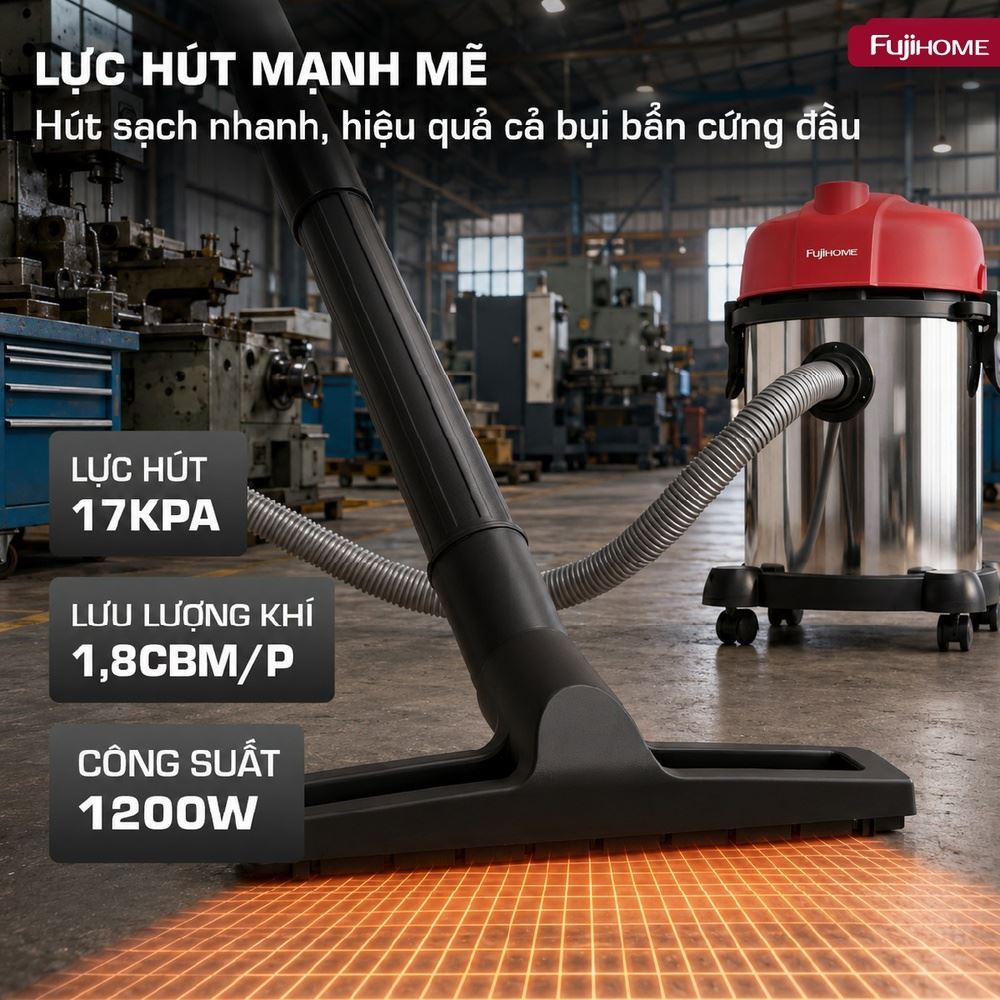 Máy hút bụi dạng hộp FUJIHOME VC18N Màu Trắng