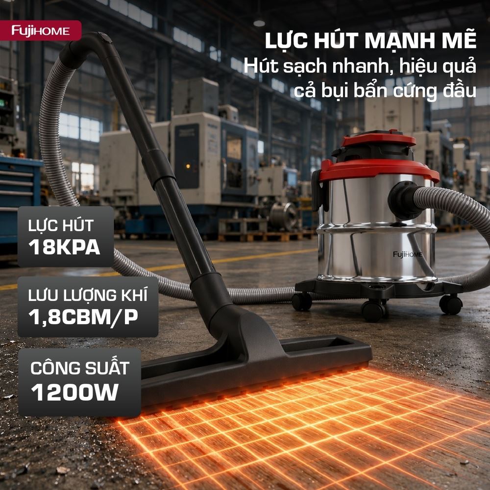 Máy hút bụi dạng hộp FUJIHOME VC20N Màu Trắng