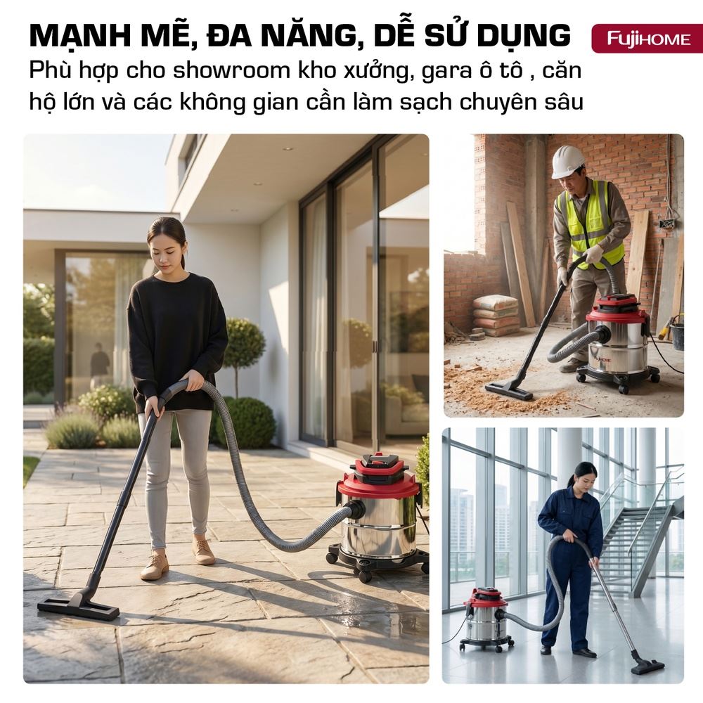 Máy hút bụi dạng hộp FUJIHOME VC20N Màu Trắng