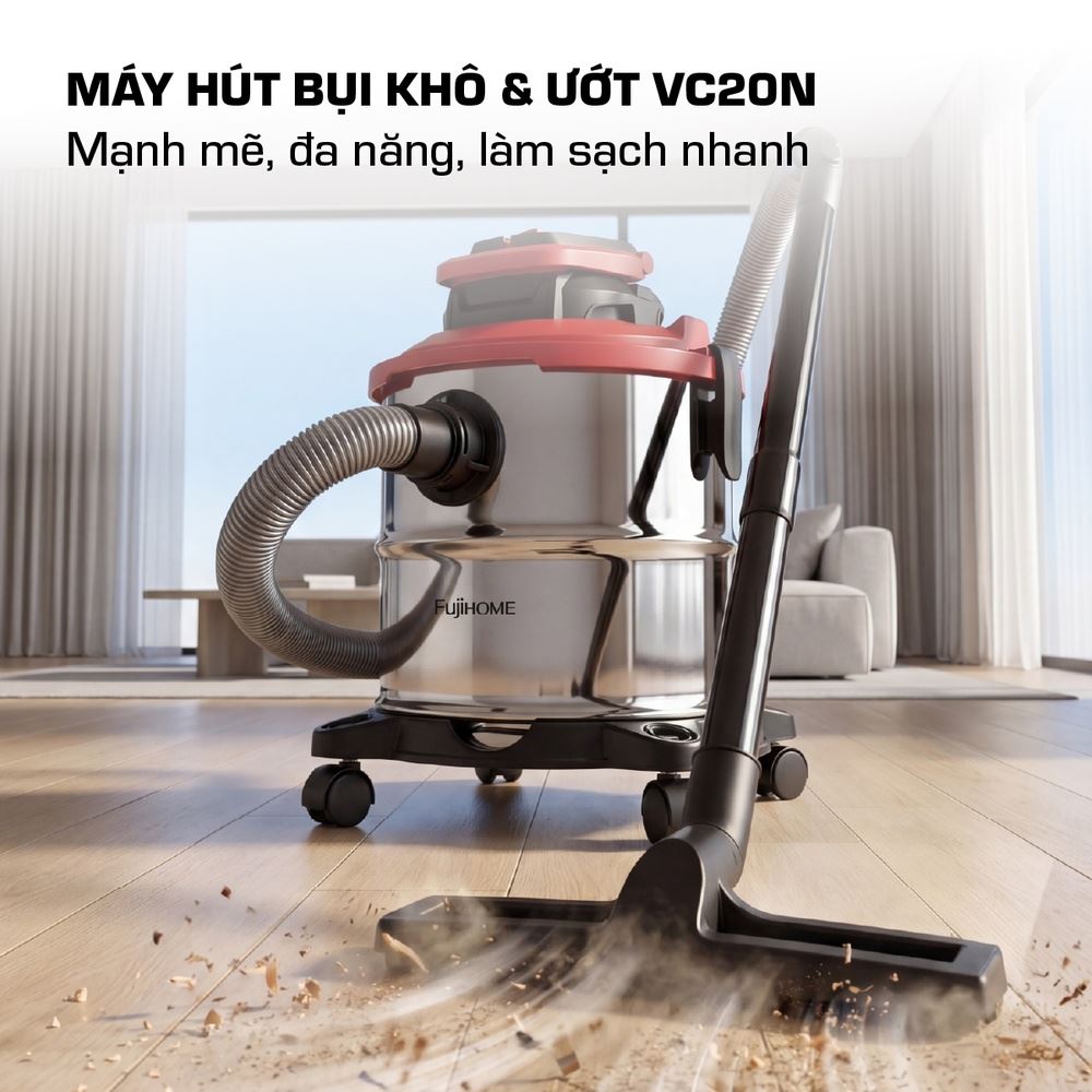 Máy hút bụi dạng hộp FUJIHOME VC20N Màu Trắng