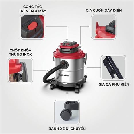 Máy hút bụi dạng hộp FUJIHOME VC20N Màu Trắng