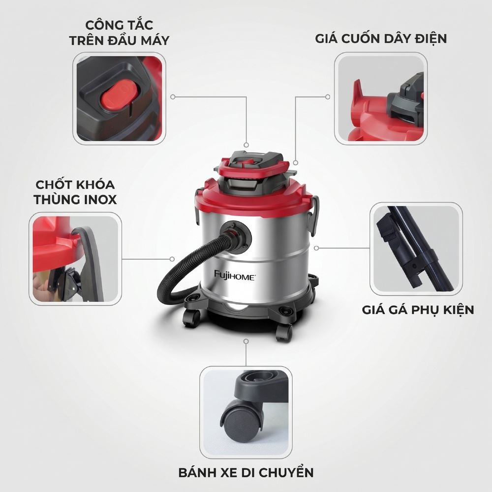 Máy hút bụi dạng hộp FUJIHOME VC20N Màu Trắng
