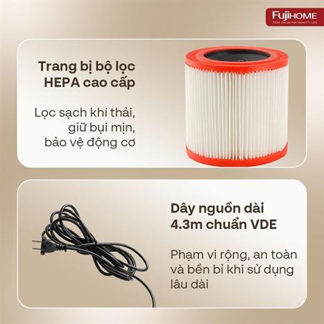 Máy hút bụi dạng hộp FUJIHOME VC30N Màu Trắng