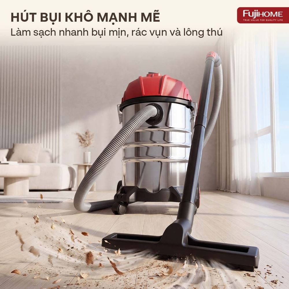 Máy hút bụi dạng hộp FUJIHOME VC30N Màu Trắng