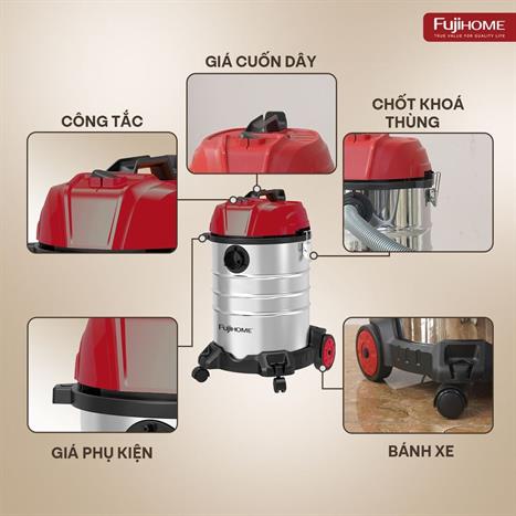 Máy hút bụi dạng hộp FUJIHOME VC30N Màu Trắng