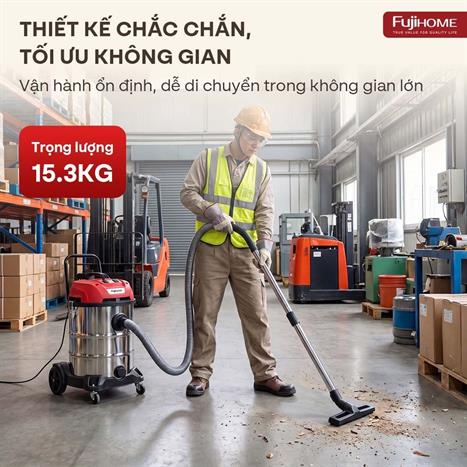 Máy hút bụi công nghiệp FUJIHOME VC60N Màu Trắng