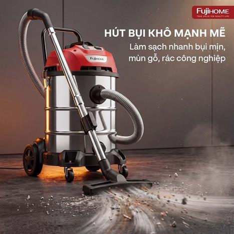 Máy hút bụi công nghiệp FUJIHOME VC60N Màu Trắng