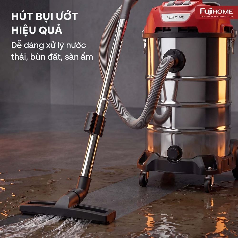 Máy hút bụi công nghiệp FUJIHOME VC80N Màu Trắng