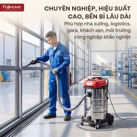 Máy hút bụi công nghiệp FUJIHOME VC80N Màu Trắng