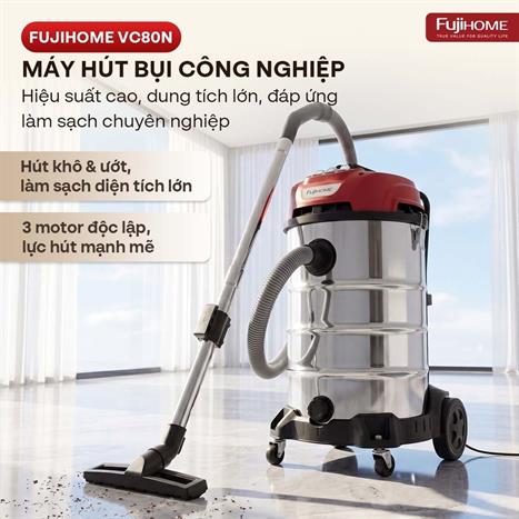 Máy hút bụi công nghiệp FUJIHOME VC80N Màu Trắng