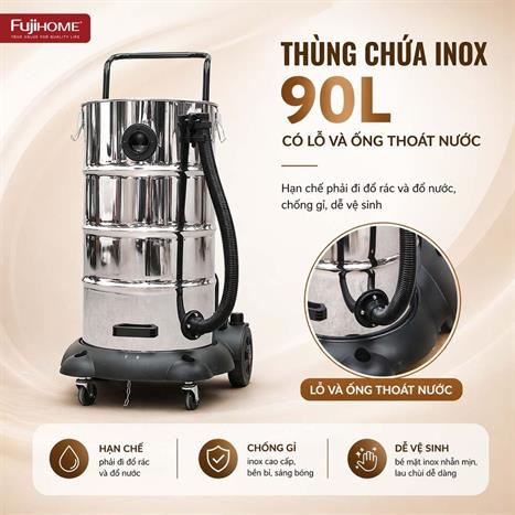 Máy hút bụi công nghiệp FUJIHOME VC90N Màu Trắng