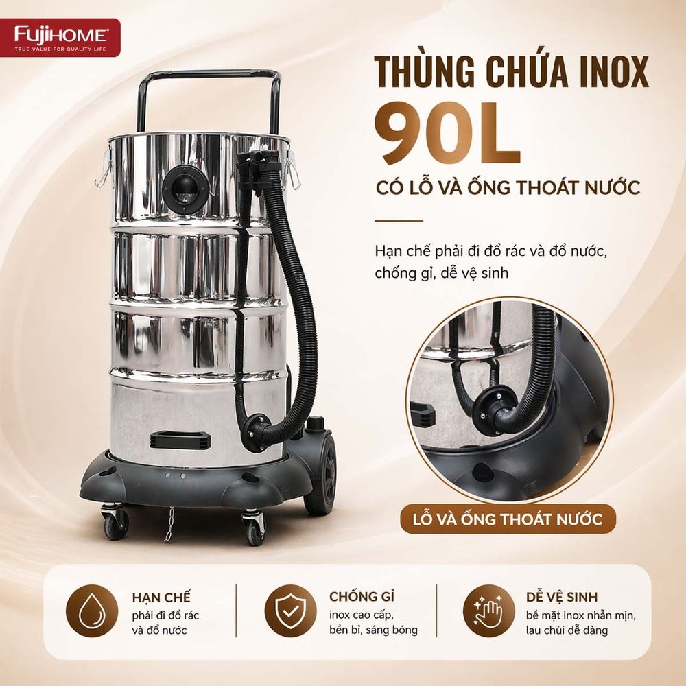 Máy hút bụi công nghiệp FUJIHOME VC90N - 12