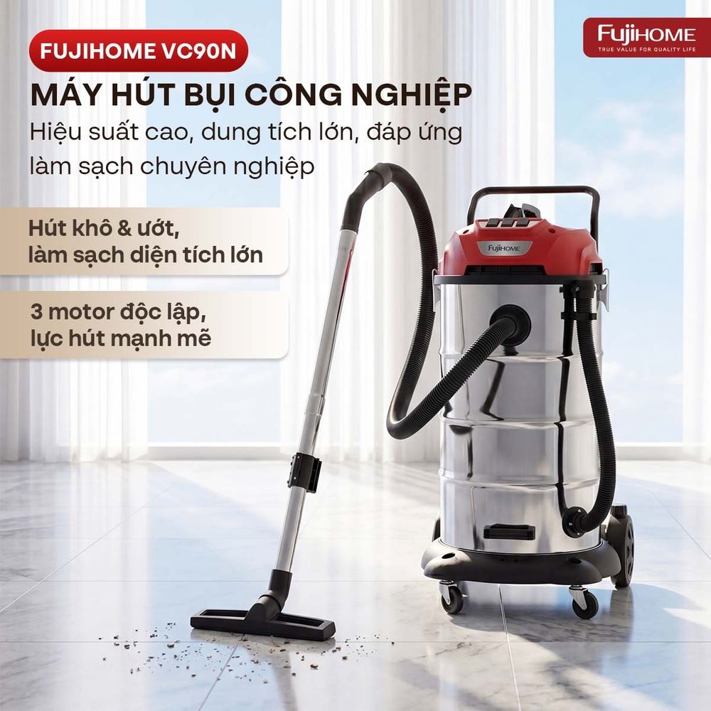 Máy hút bụi công nghiệp FUJIHOME VC90N - 4
