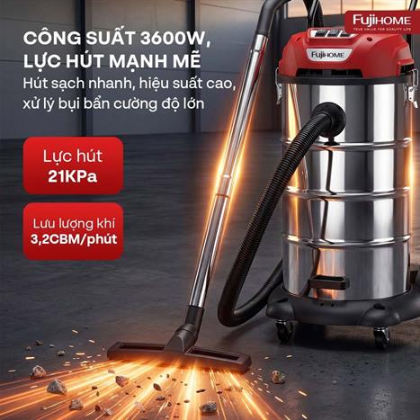 Máy hút bụi công nghiệp FUJIHOME VC90N Màu Trắng
