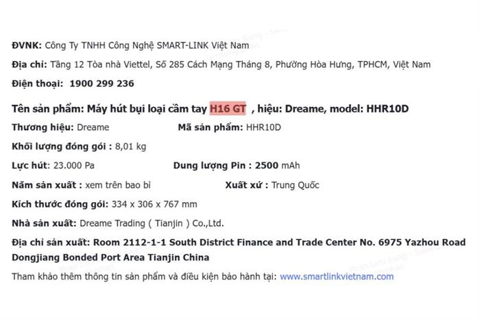 Máy hút bụi lau nhà Dreame H16 GT Màu Trắng