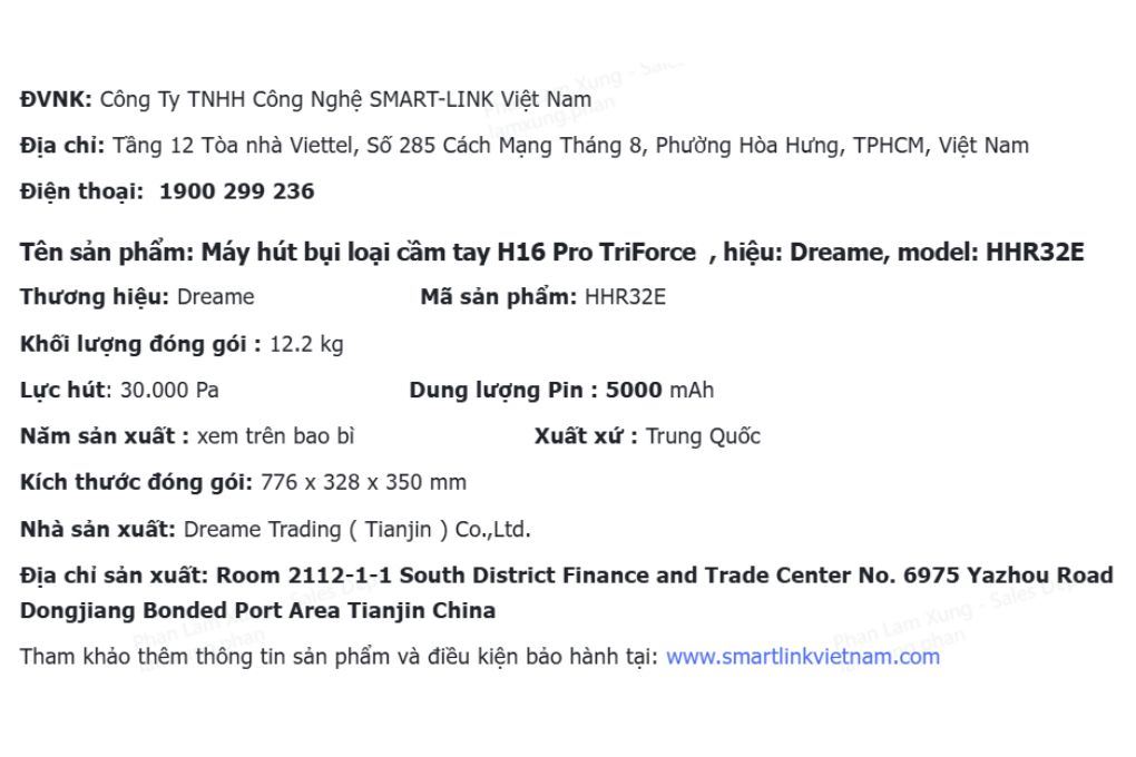 Máy hút bụi lau nhà Dreame H16 ProTriForce Màu Đen